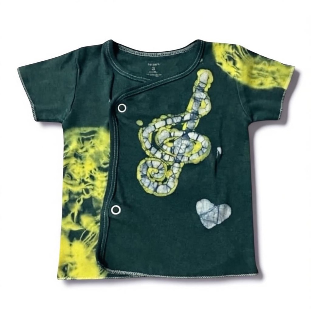 Batik Green and Yellow Baby Shirt